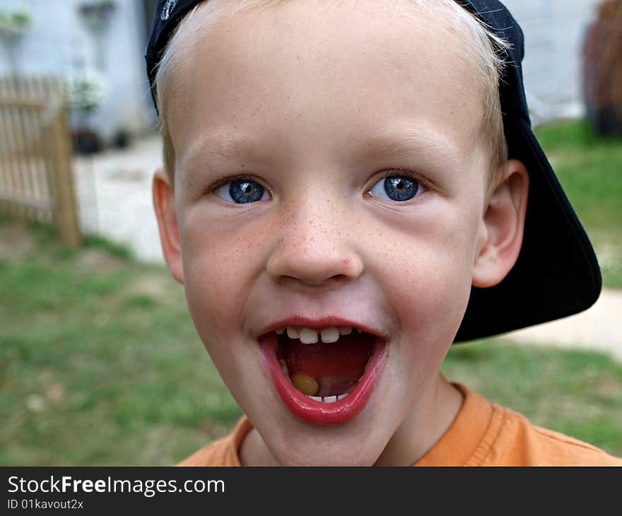 Cute happy smiling young boy - All OK