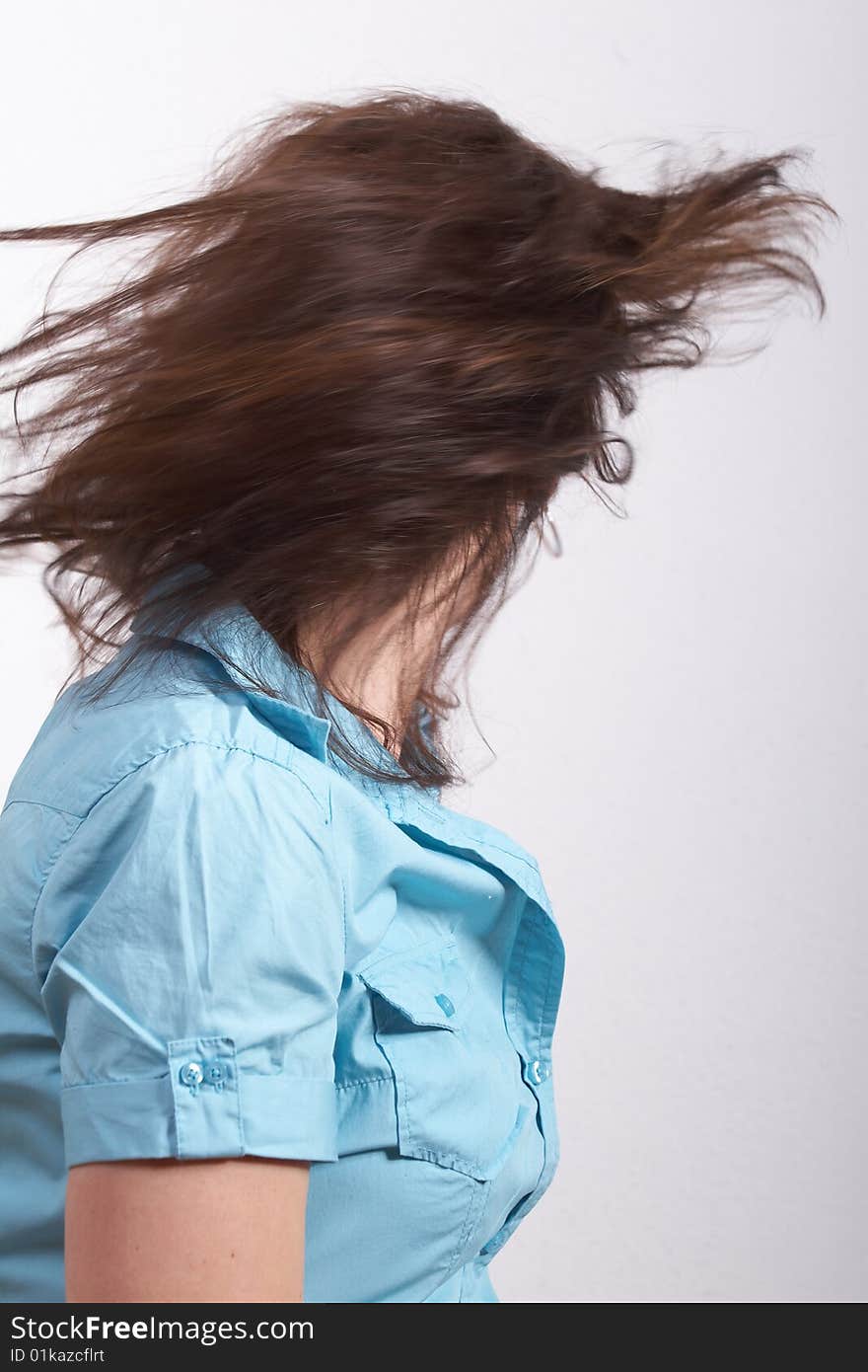 Beautiful model moving her amazing brunette hair. Beautiful model moving her amazing brunette hair.