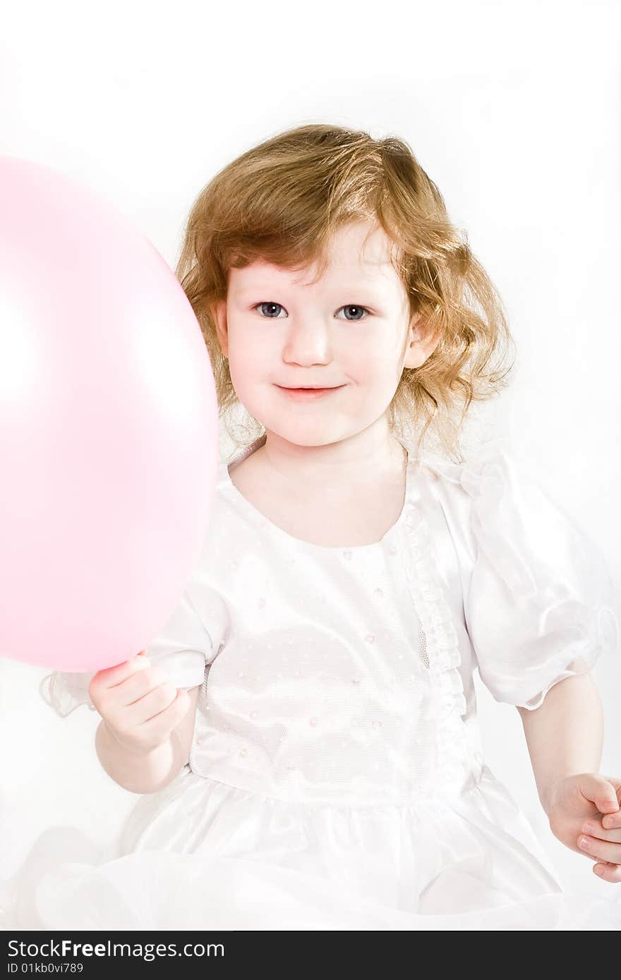 Cute little girl with an air balloon. Cute little girl with an air balloon