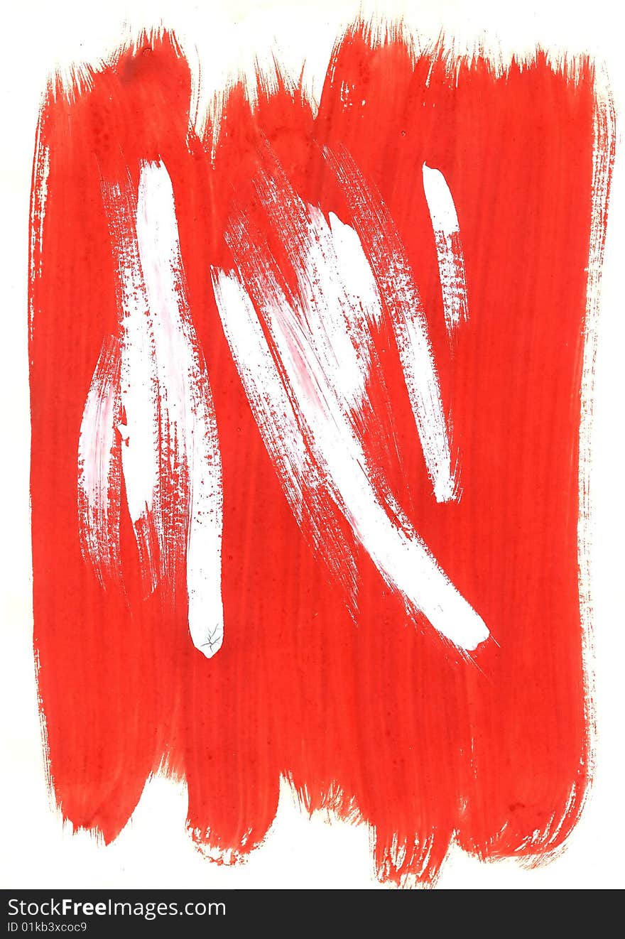 Paint abstraction red and white