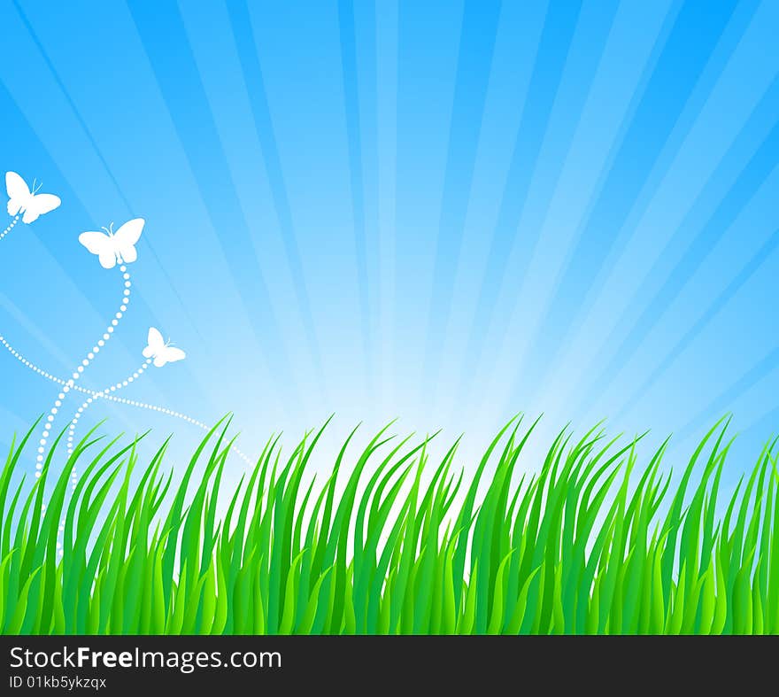 Fresh green grass. Vector illustration. Fresh green grass. Vector illustration.