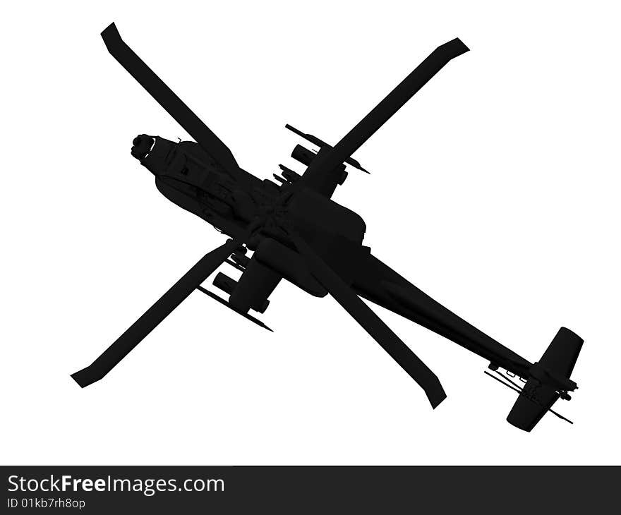 Silhouette of helicopter on white background. Silhouette of helicopter on white background