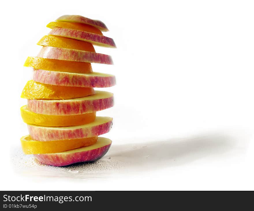 Apple in the three positions on a white background.