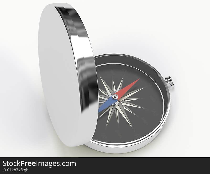 Isolated metall compass on the  white background