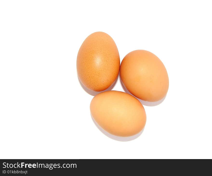 Three White eggs