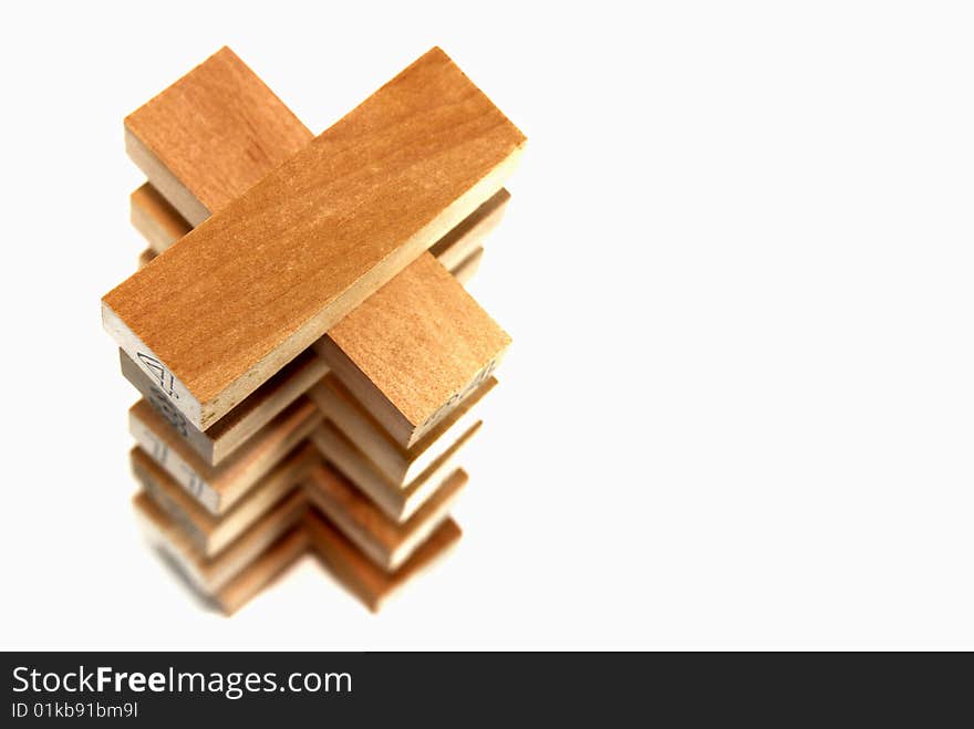 Wood Block Tower with white background. Wood Block Tower with white background