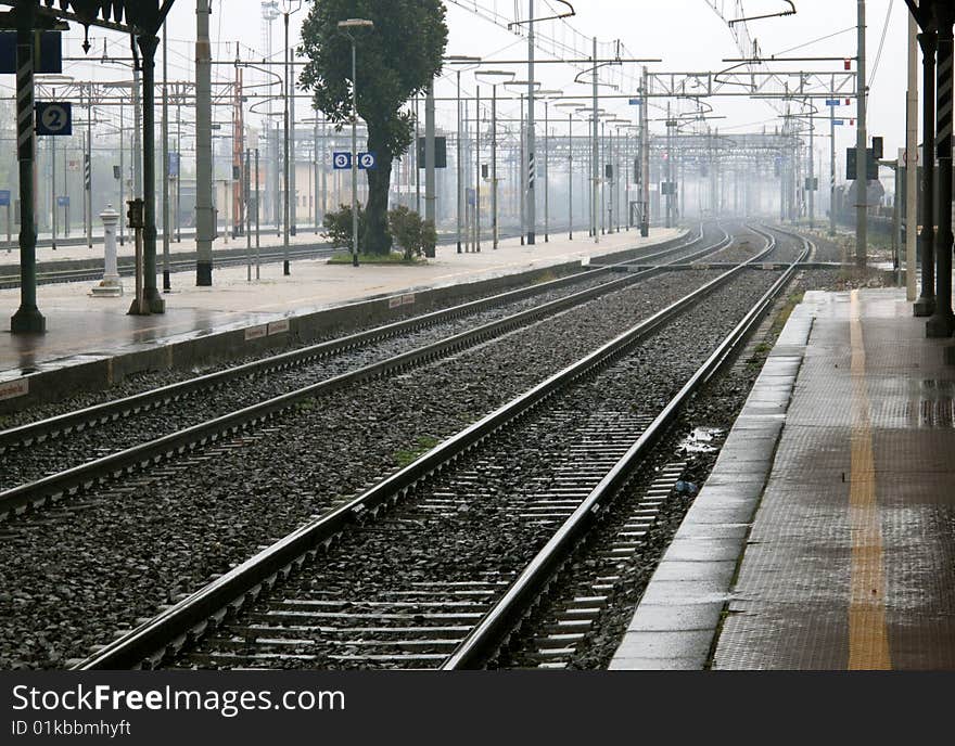 Waiting the train in a station