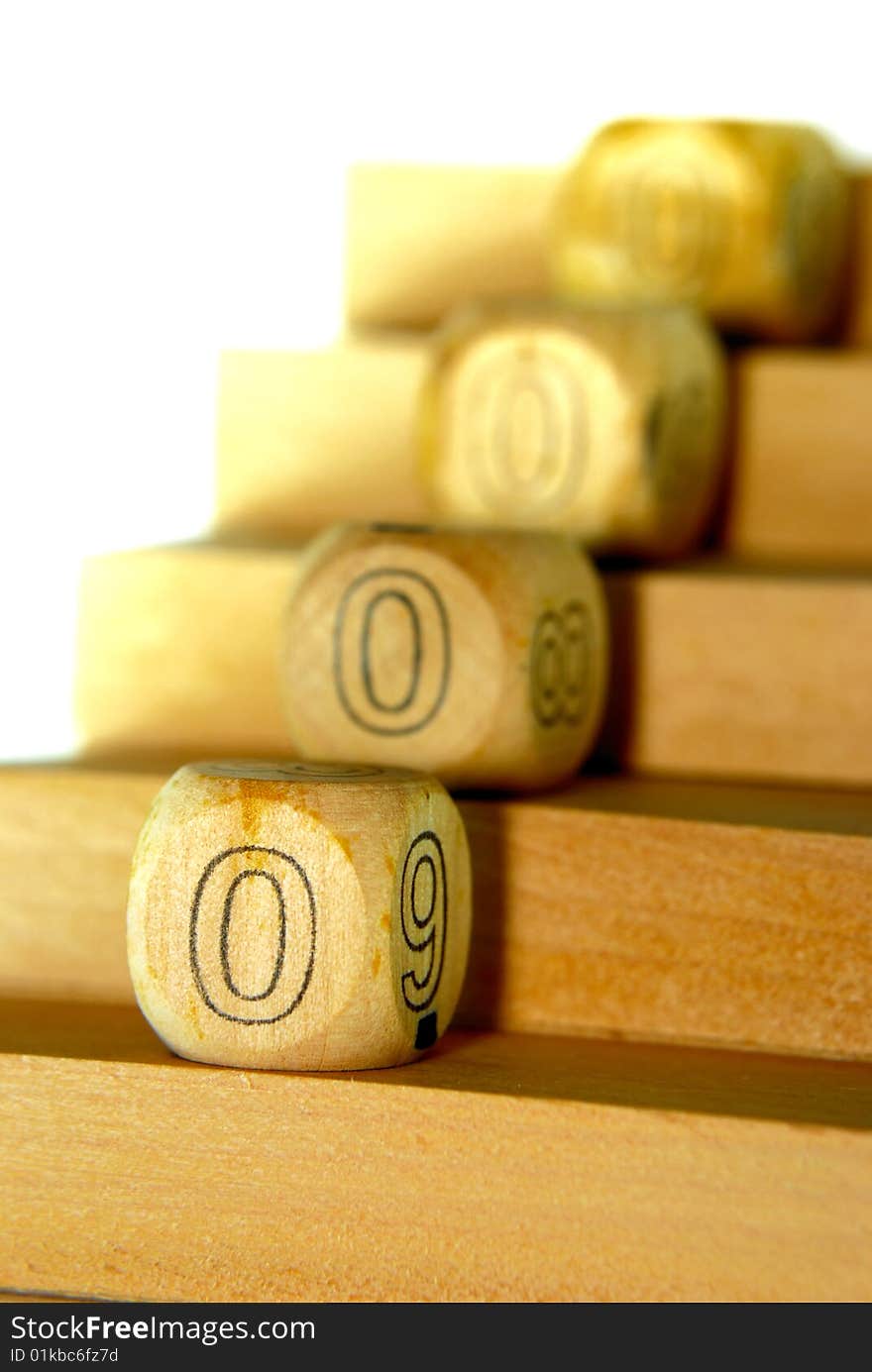 Wood Block Tower and Numbering Dice. Wood Block Tower and Numbering Dice