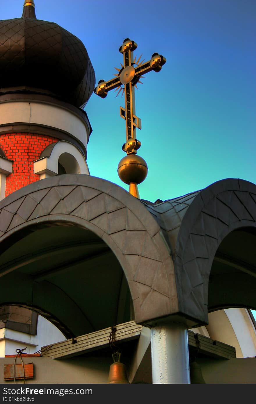 Ortodoxal church and cross. Canon 300D