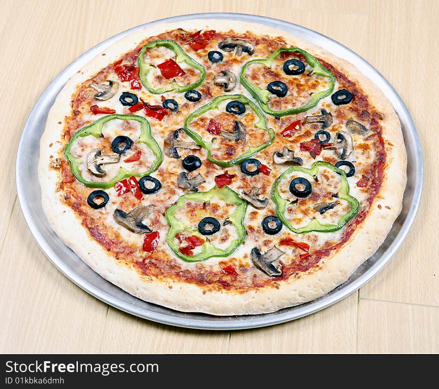 Fresh and hot pizza for lunch time. Fresh and hot pizza for lunch time