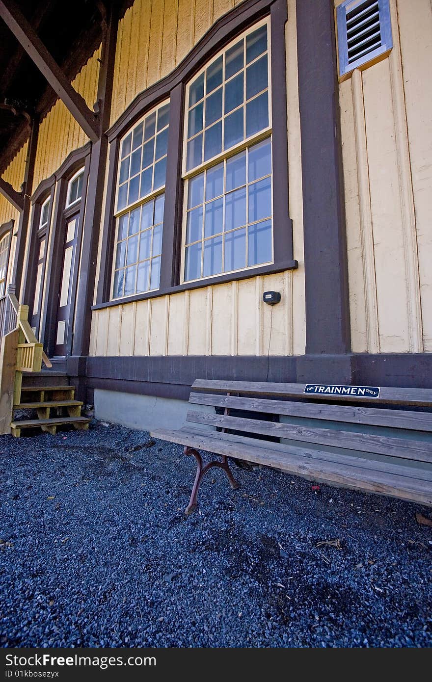 From the early 1900's an old Victorian style train station from a small town in Pennsylvania. From the early 1900's an old Victorian style train station from a small town in Pennsylvania