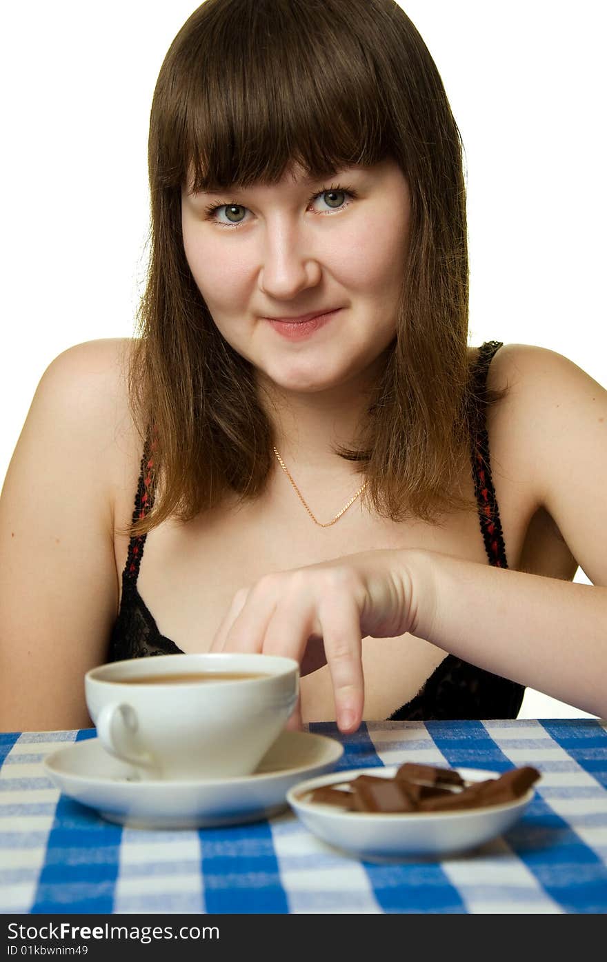 Woman is having a breakfast. Woman is having a breakfast