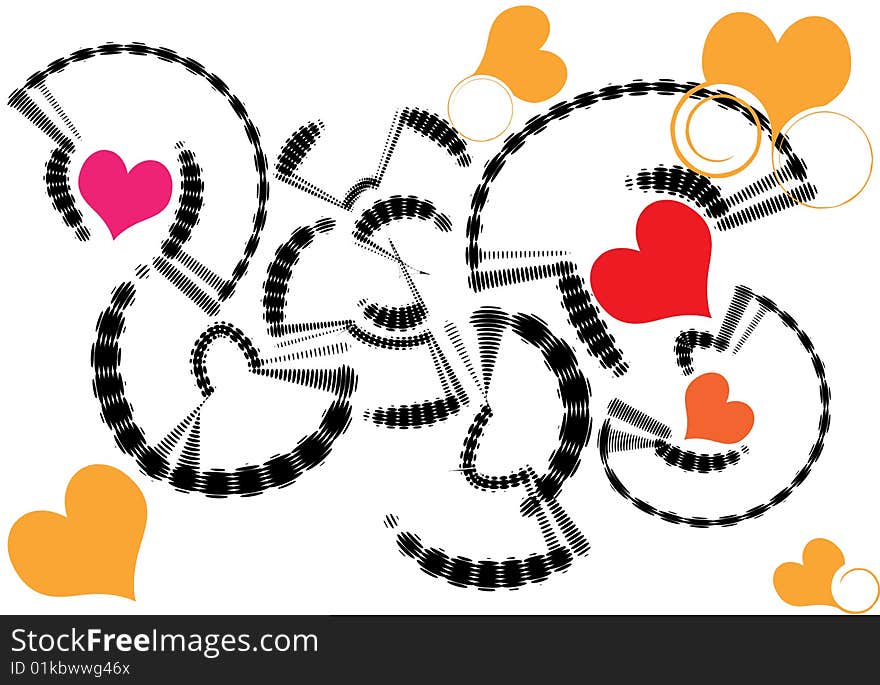 Abstract retro vector heart halftone wave. Halftone design elements for your design