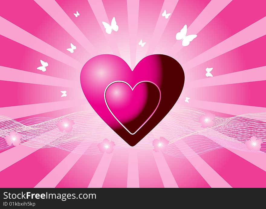 Pink vector hearts