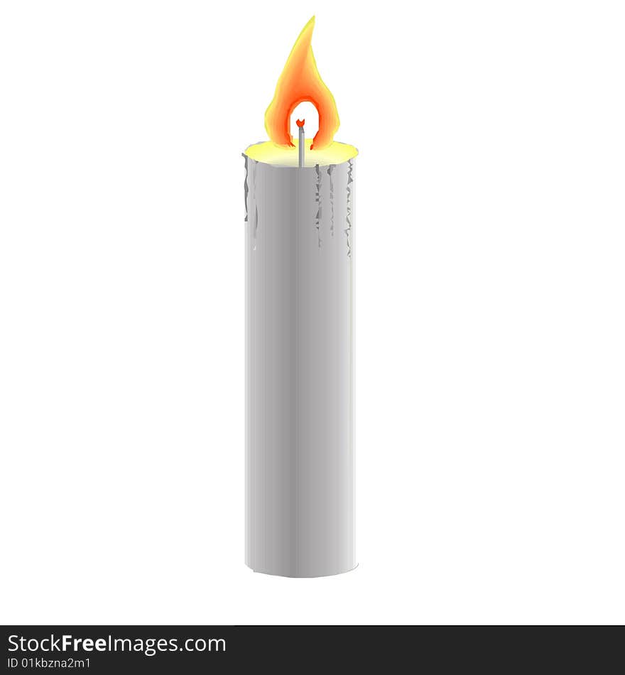 Candle vector illustration when light is gone