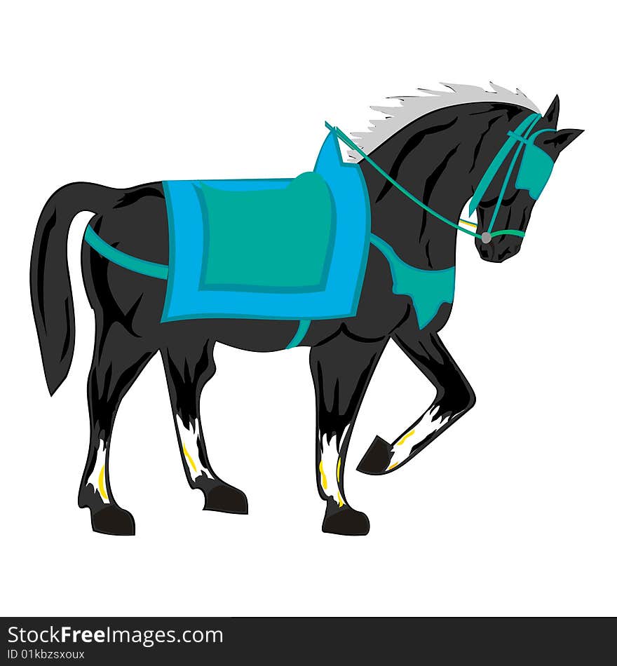 Black knight horse vector illustration. Black knight horse vector illustration