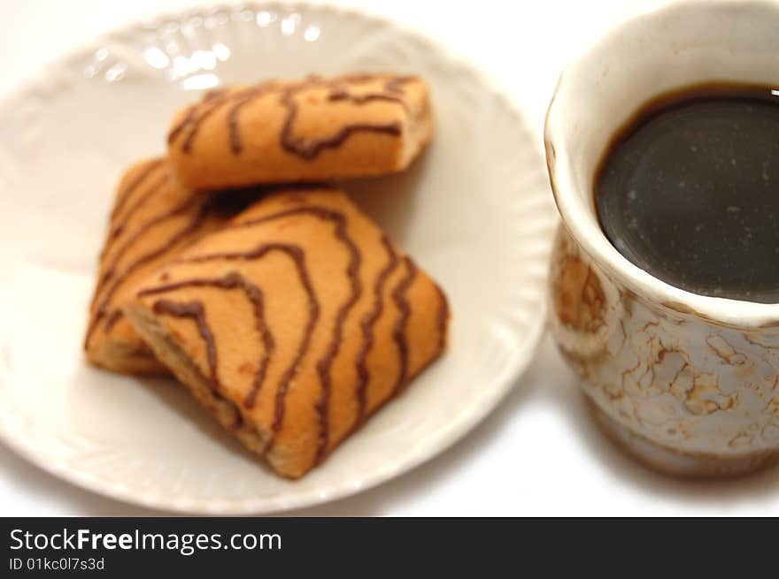 Kind With Top On Coffee Plate With Cookies