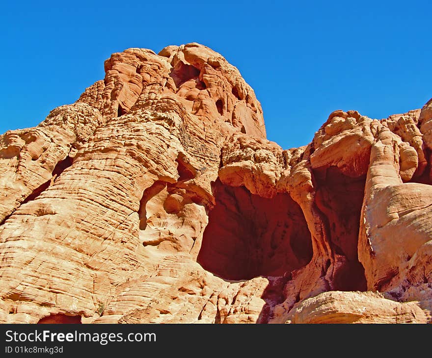 Rock formation found in the Valley of Fire in Nevada. Rock formation found in the Valley of Fire in Nevada.