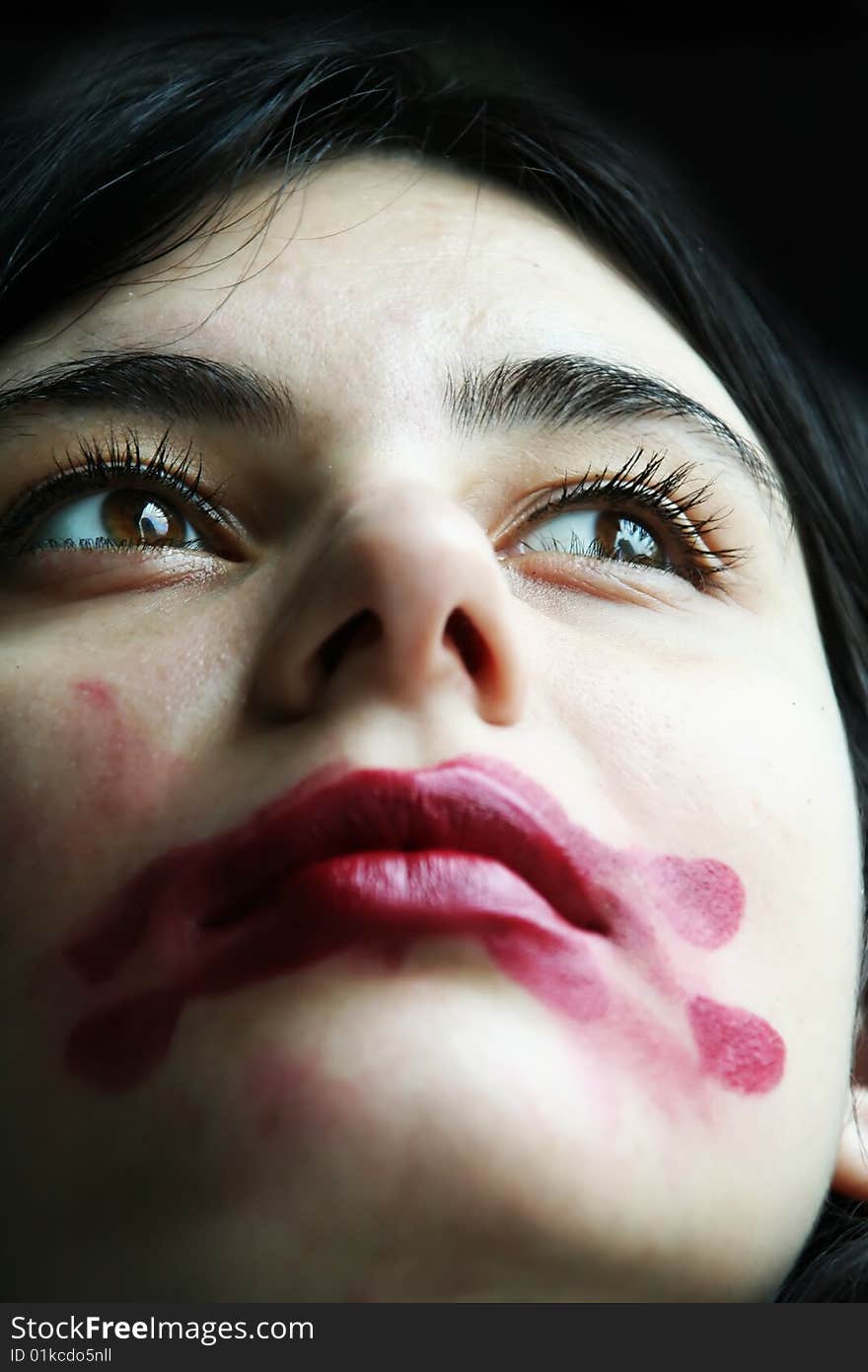 Covered by lipstick