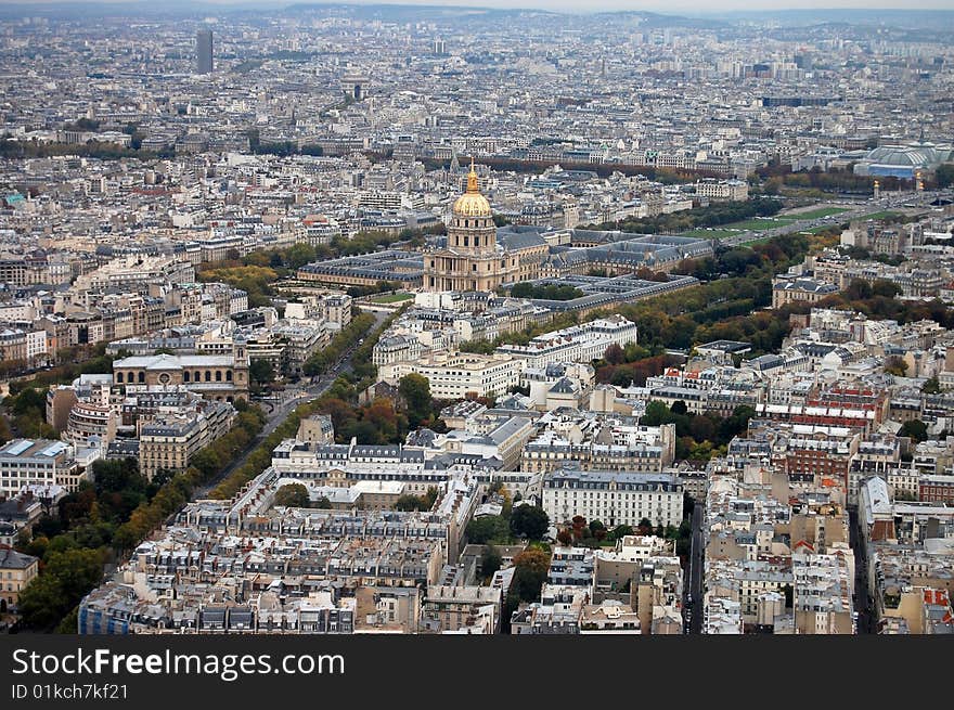 France, Paris: nice aerial city view of montparnasse