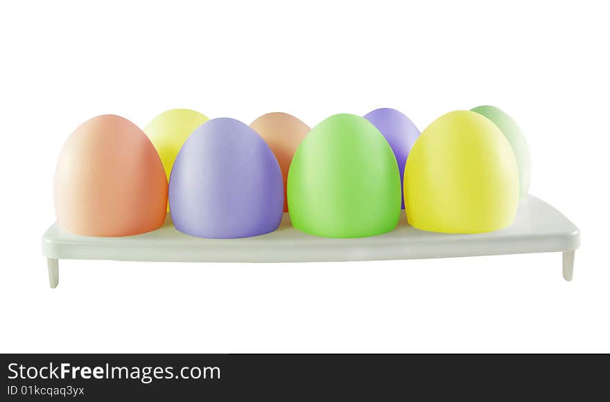 Easter eggs on the pedestal