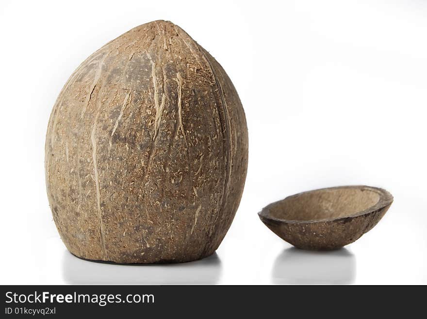 Coconut on white background, isolated