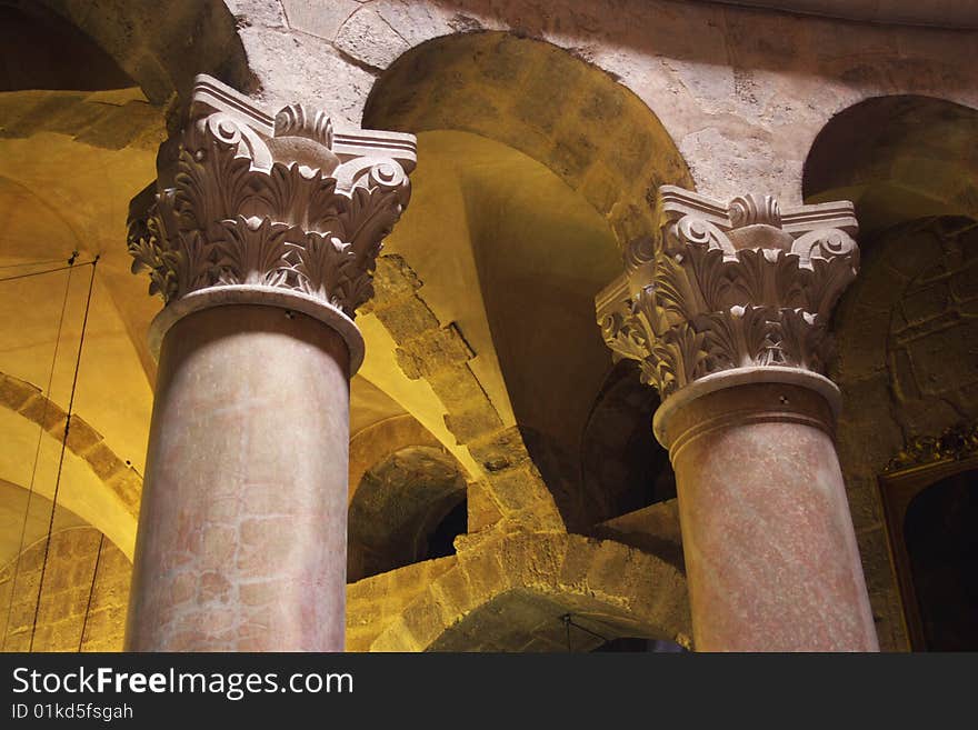 Interior of church of Holy Sepulcher in Jerusalem, Israel. Interior of church of Holy Sepulcher in Jerusalem, Israel