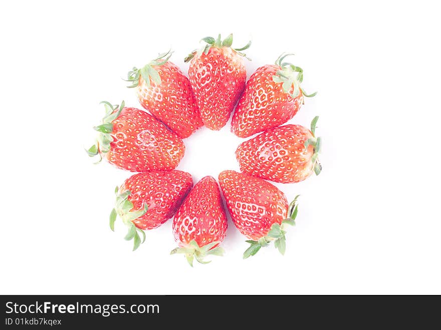 Fresh juicy strawberry isolated on white