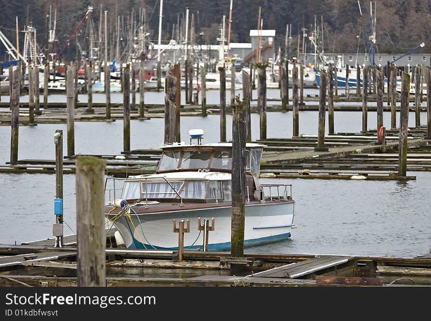 Old Motorboat docked