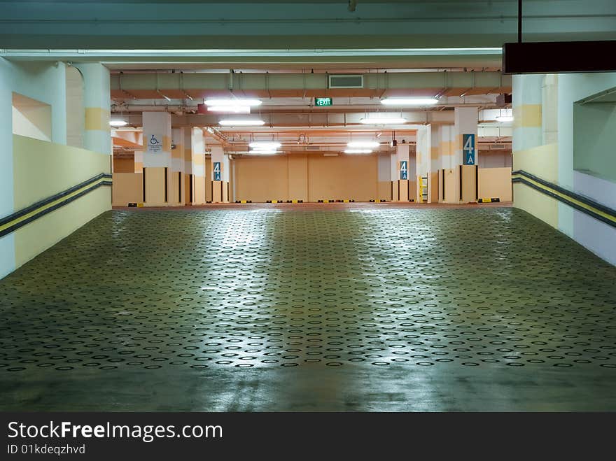 Interior of modern Underground Parking Lot Garage. Interior of modern Underground Parking Lot Garage