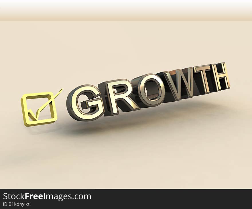 Checkbox in 3D and Growth Text