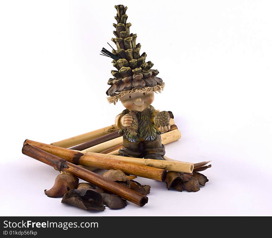 Wooden Gnome Decorated