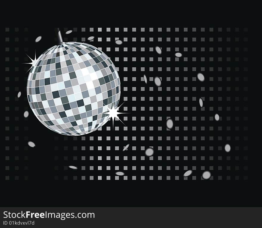 sparkling mirror disco a ball for disco. sparkling mirror disco a ball for disco