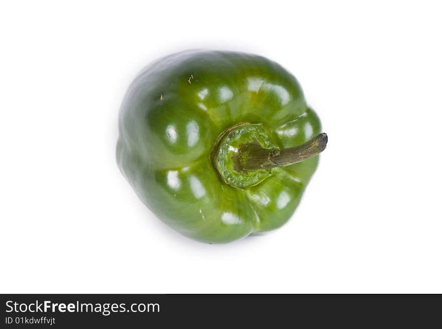 Sweet bell green paprica isolated on a white background. Sweet bell green paprica isolated on a white background