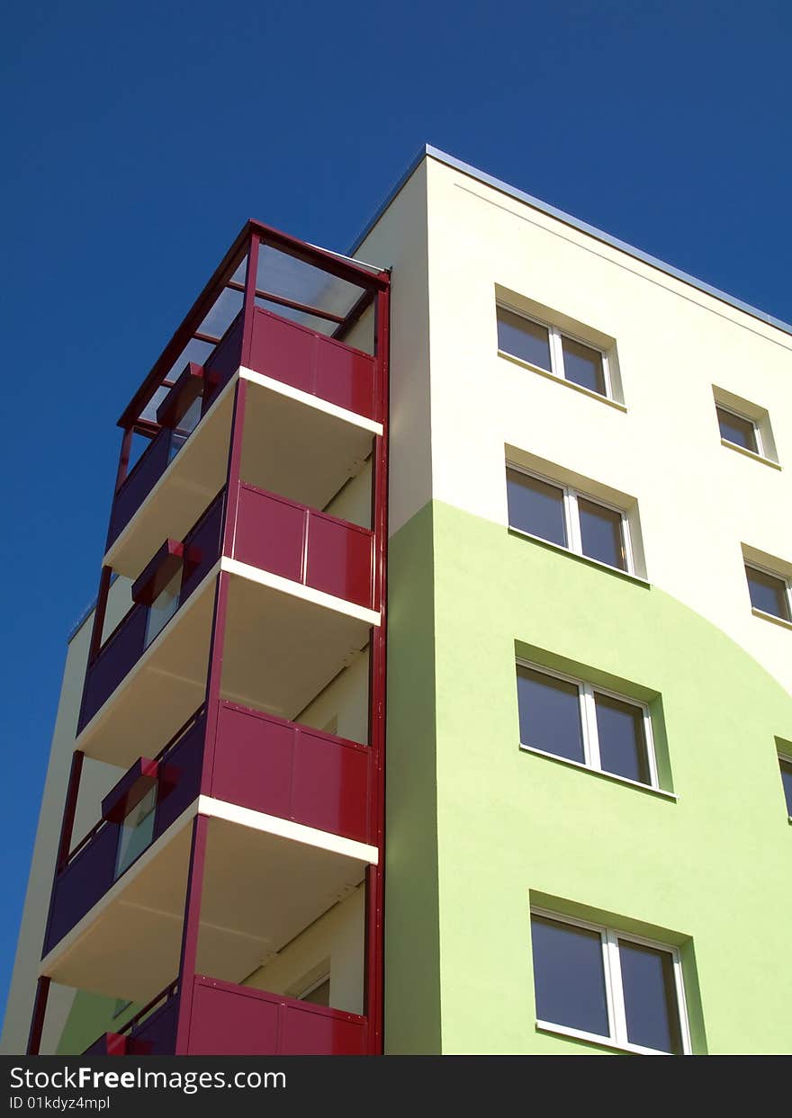 Architecture from home on blue sky.