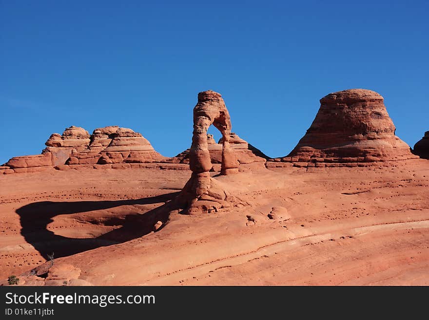 Shot on the backside of the natural sand arena where resides the Delicate Arch, Utah (USA). Shot on the backside of the natural sand arena where resides the Delicate Arch, Utah (USA)