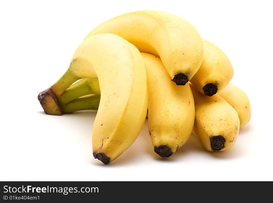 Fresh bananas isolated on white