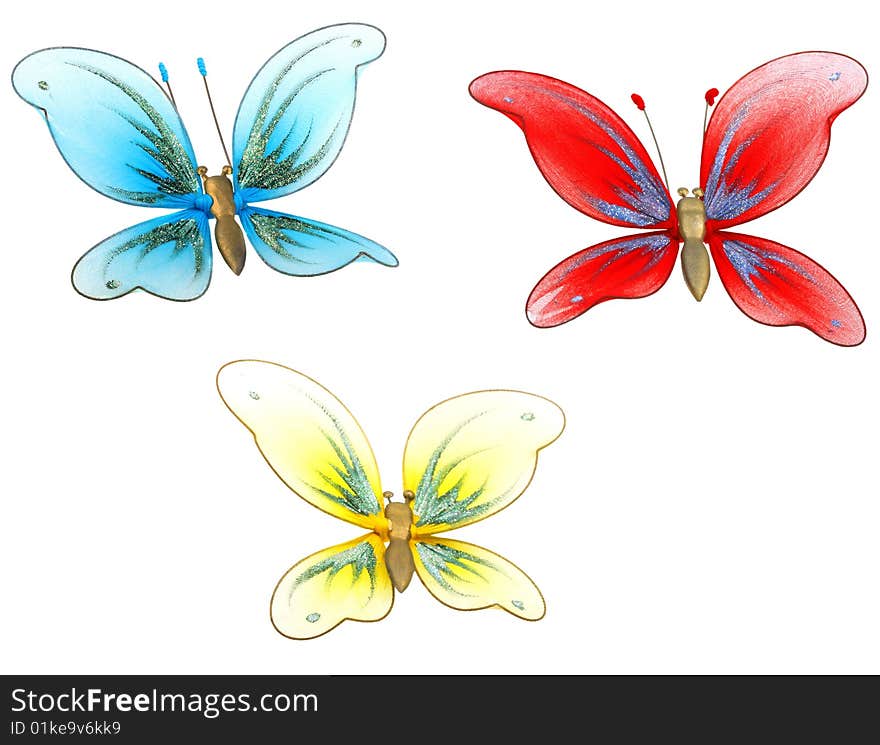 Set of butterfly decoration toys