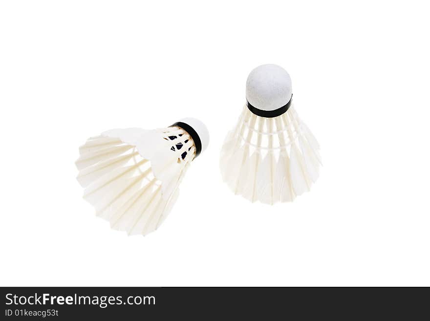 Two badminton with white background.