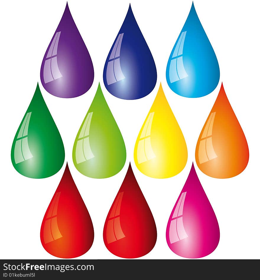 Collection of color drops.