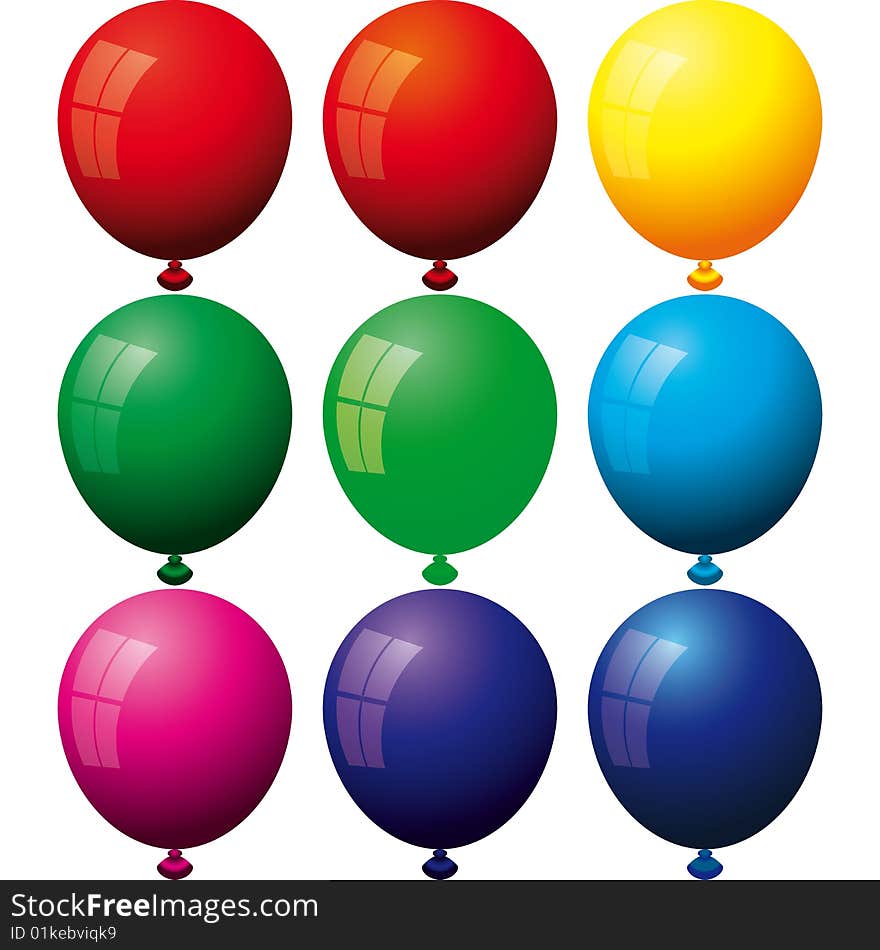 Collection of celebratory balloons - vector illustration for you