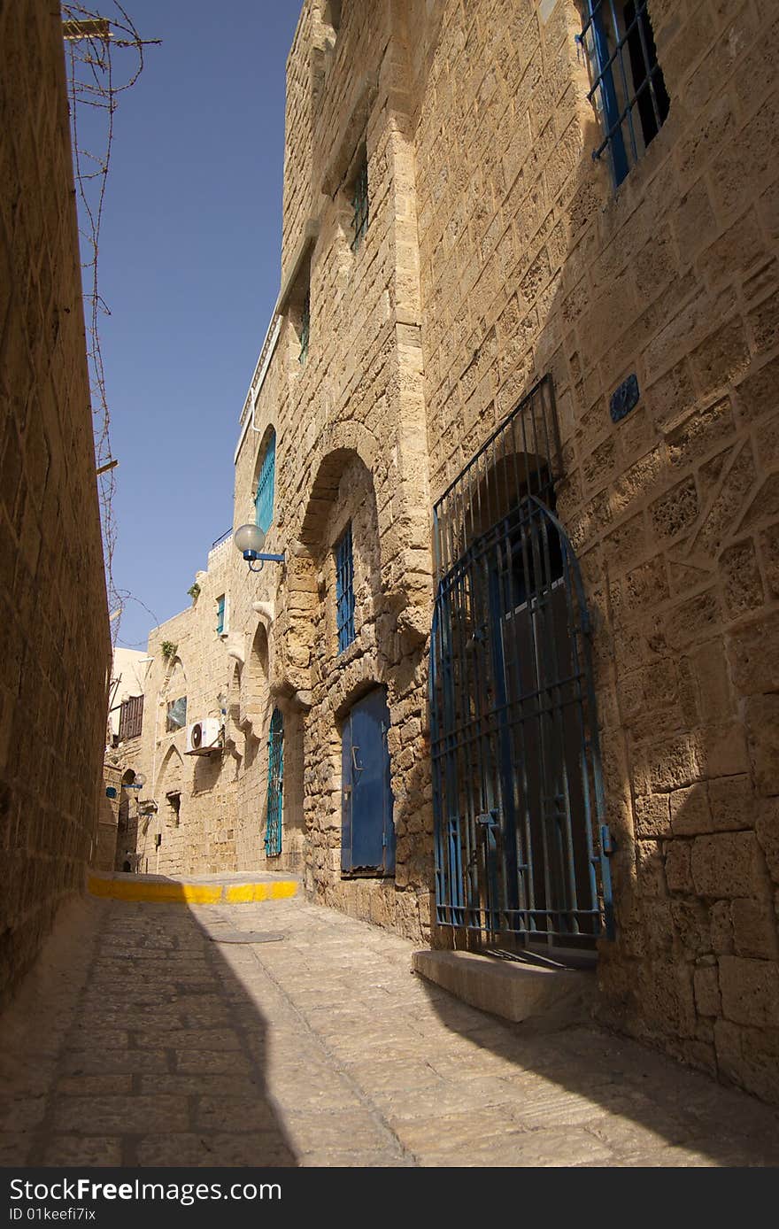 Old narrow Jaffa street, Istael. Old narrow Jaffa street, Istael