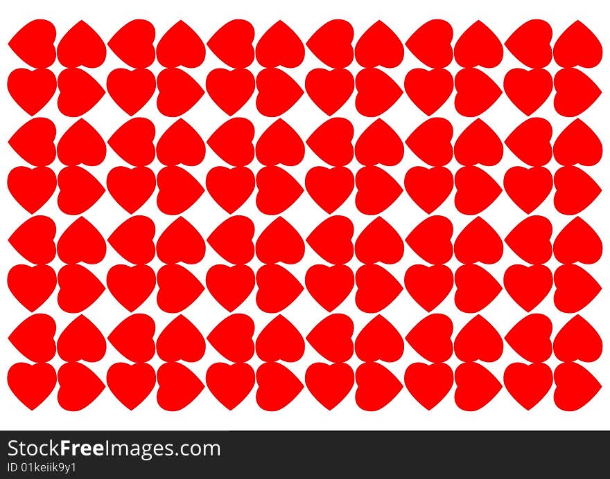 Hearts shape graphic design in warm red color