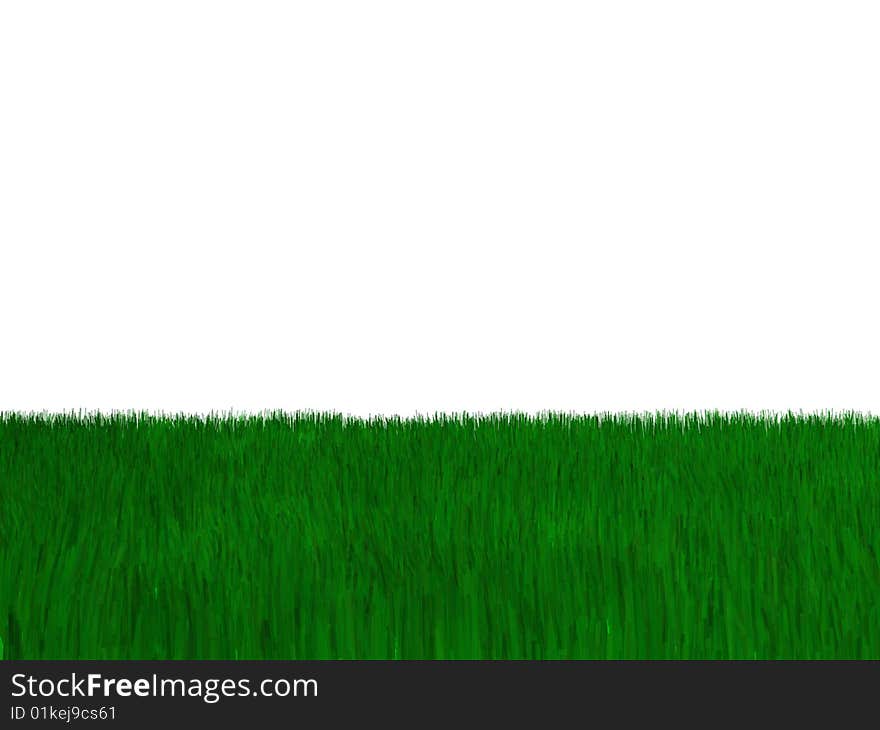 3d render of grass. Isolated on white background.