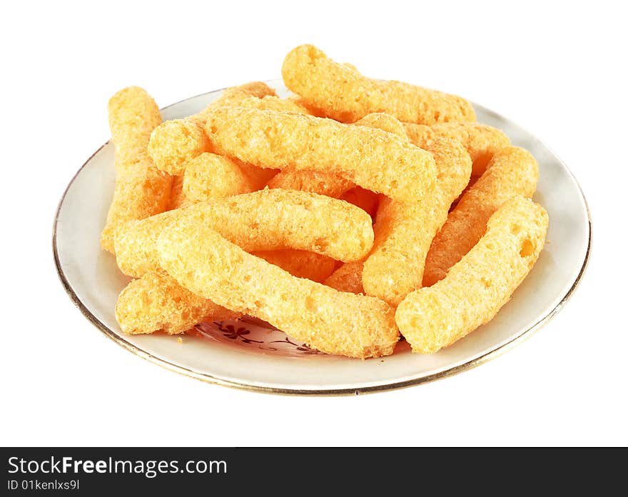 Cocktail snacks on a white background. Cocktail snacks on a white background