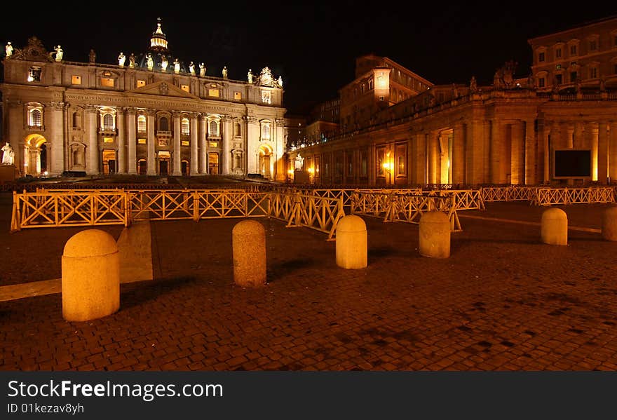 St. Peter´s basilica at night, Rome