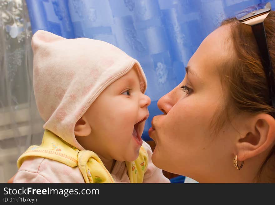 Mom playing with daughter at home. Mom playing with daughter at home.