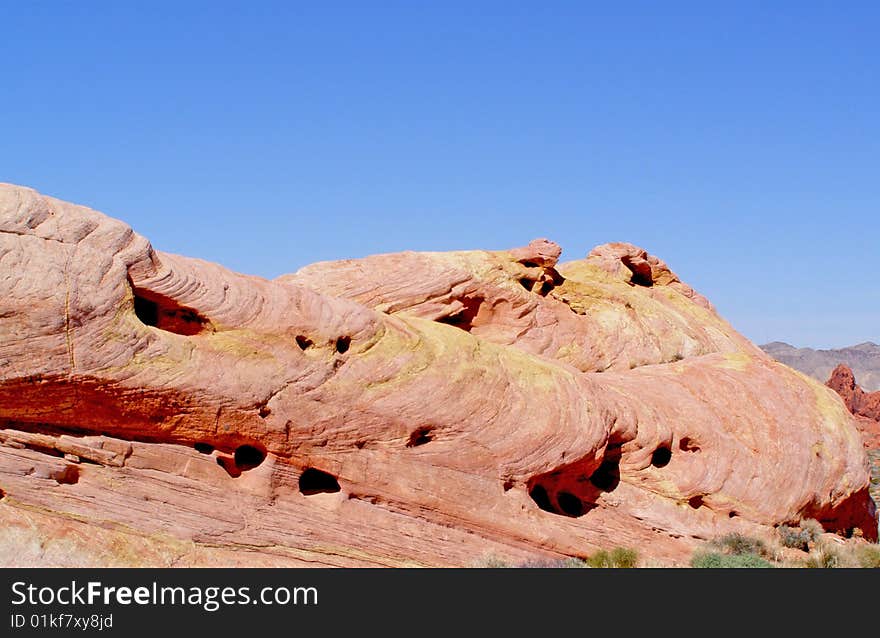 Rock formation found in the Valley of Fire in Nevada. Rock formation found in the Valley of Fire in Nevada.