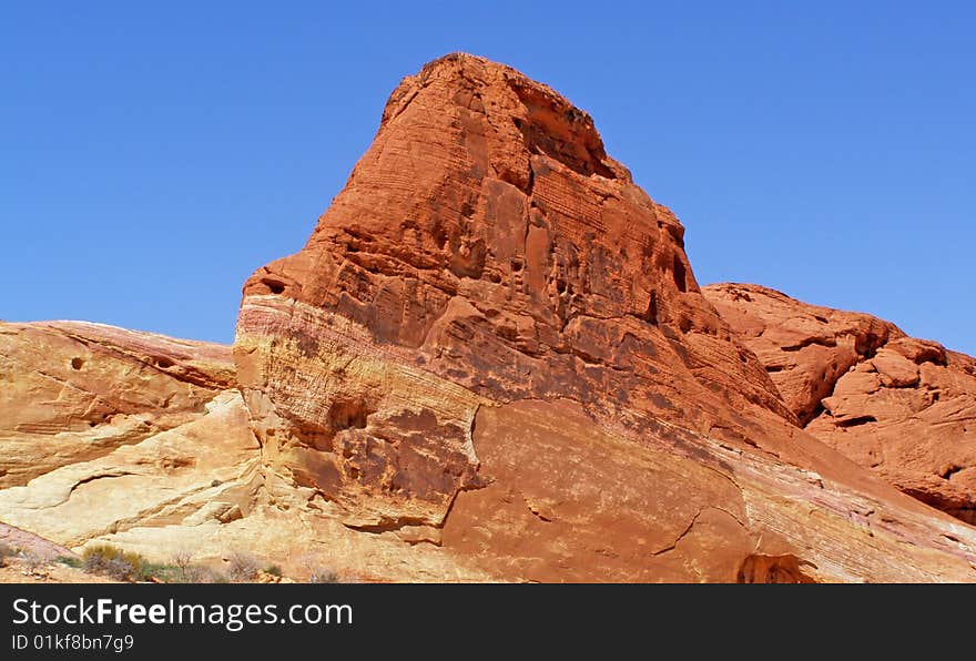 Rock formation found in the Valley of Fire in Nevada. Rock formation found in the Valley of Fire in Nevada.