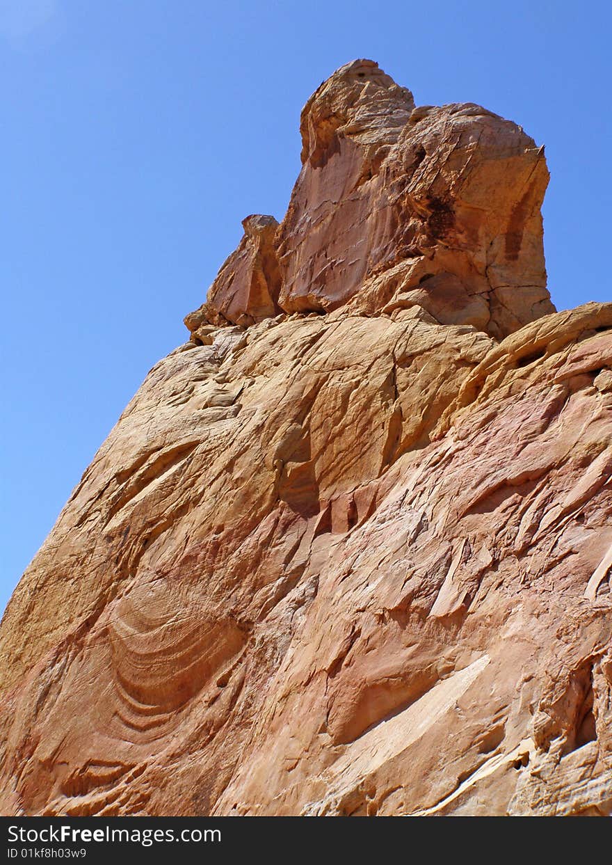 Rock formation found in the Valley of Fire in Nevada. Rock formation found in the Valley of Fire in Nevada.